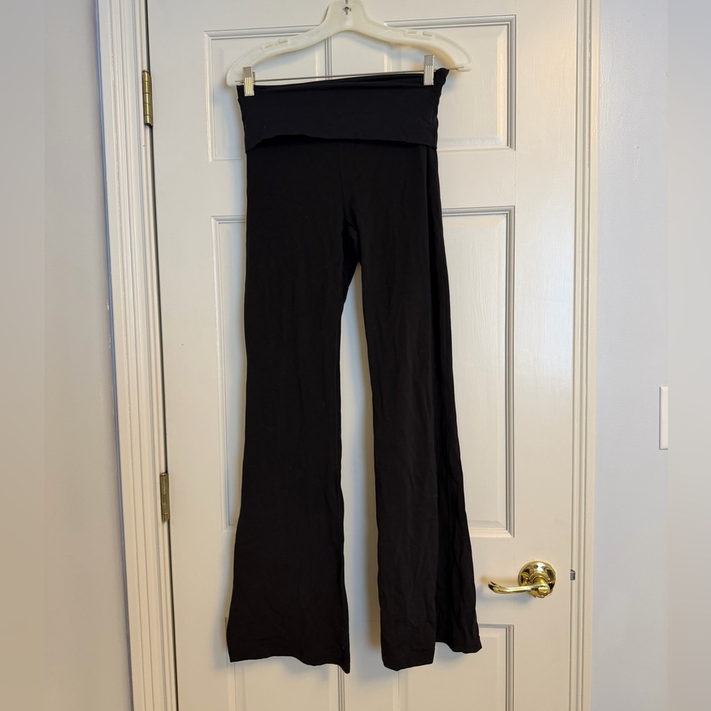 lululemon Black Fold-Over Waist Flare Pants
